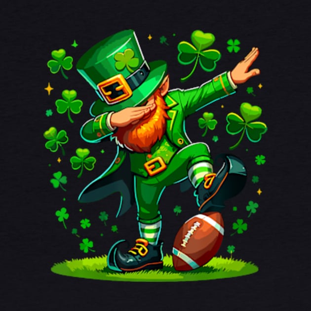 St Patricks Day Boy Men Football Costume Dabbing Leprechaun by Eduardo